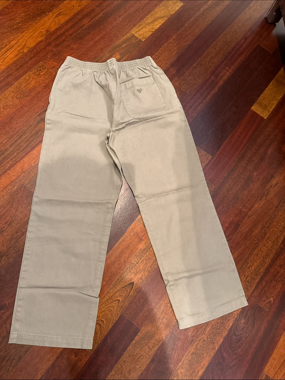 TNA Women's Elastic-Waist Straight Trousers in Light Khaki